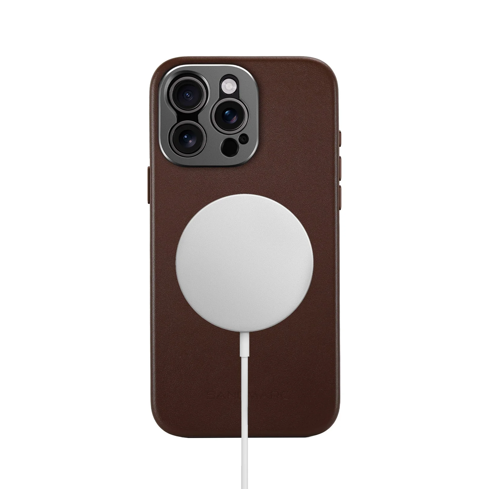 Refurbished Pro Leather Case - iPhone 15 Pro - Brown (MagSafe Compatible) - Image 5