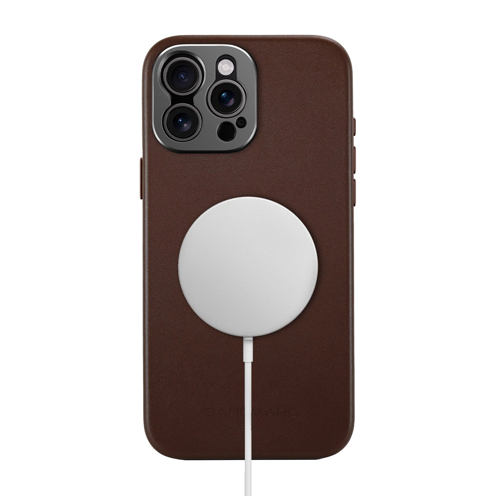 Refurbished Pro Leather Case - iPhone 15 Pro Max - Brown (MagSafe Compatible) - Image 5
