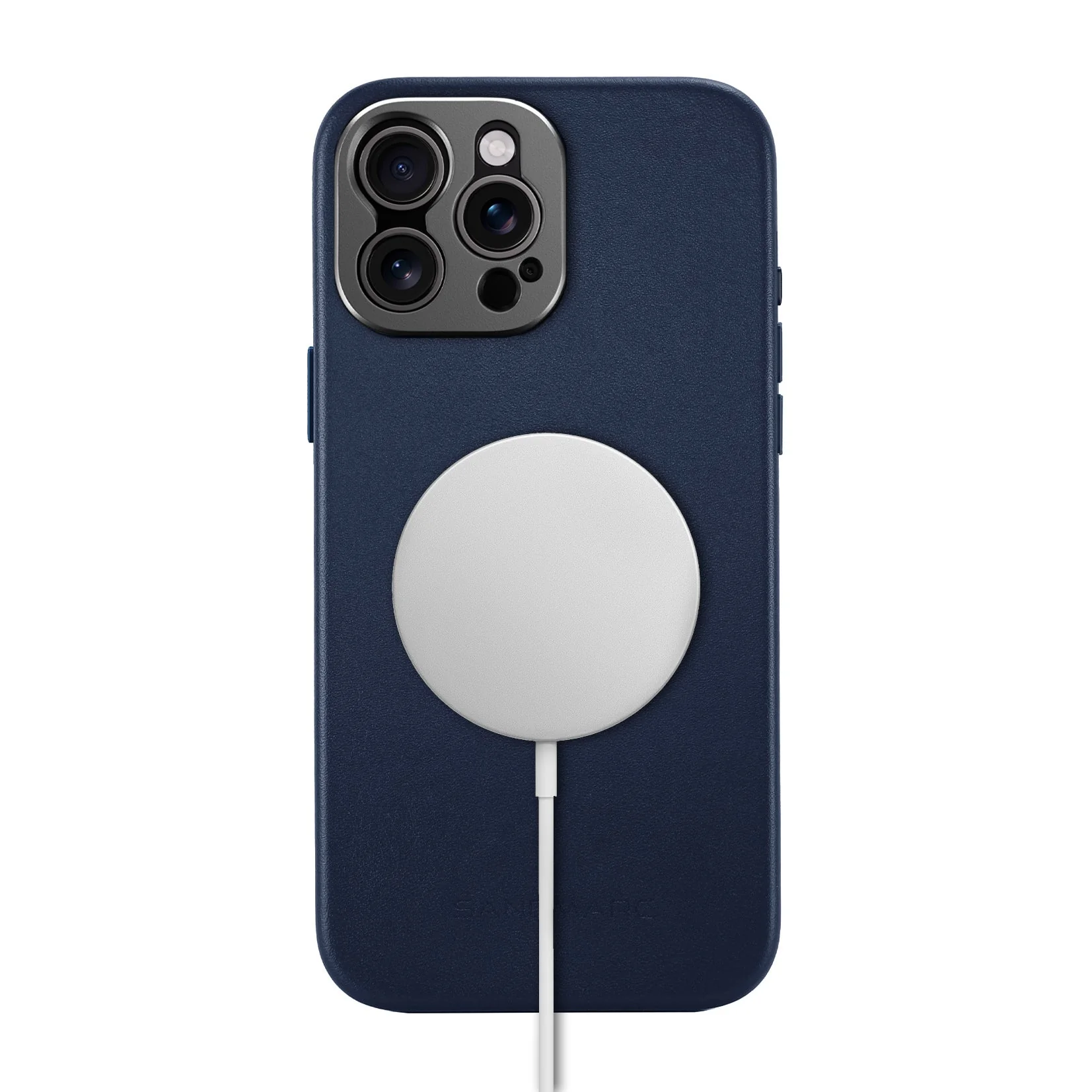 Refurbished Pro Leather Case - iPhone 15 Pro Max - Navy (MagSafe Compatible) - Image 6