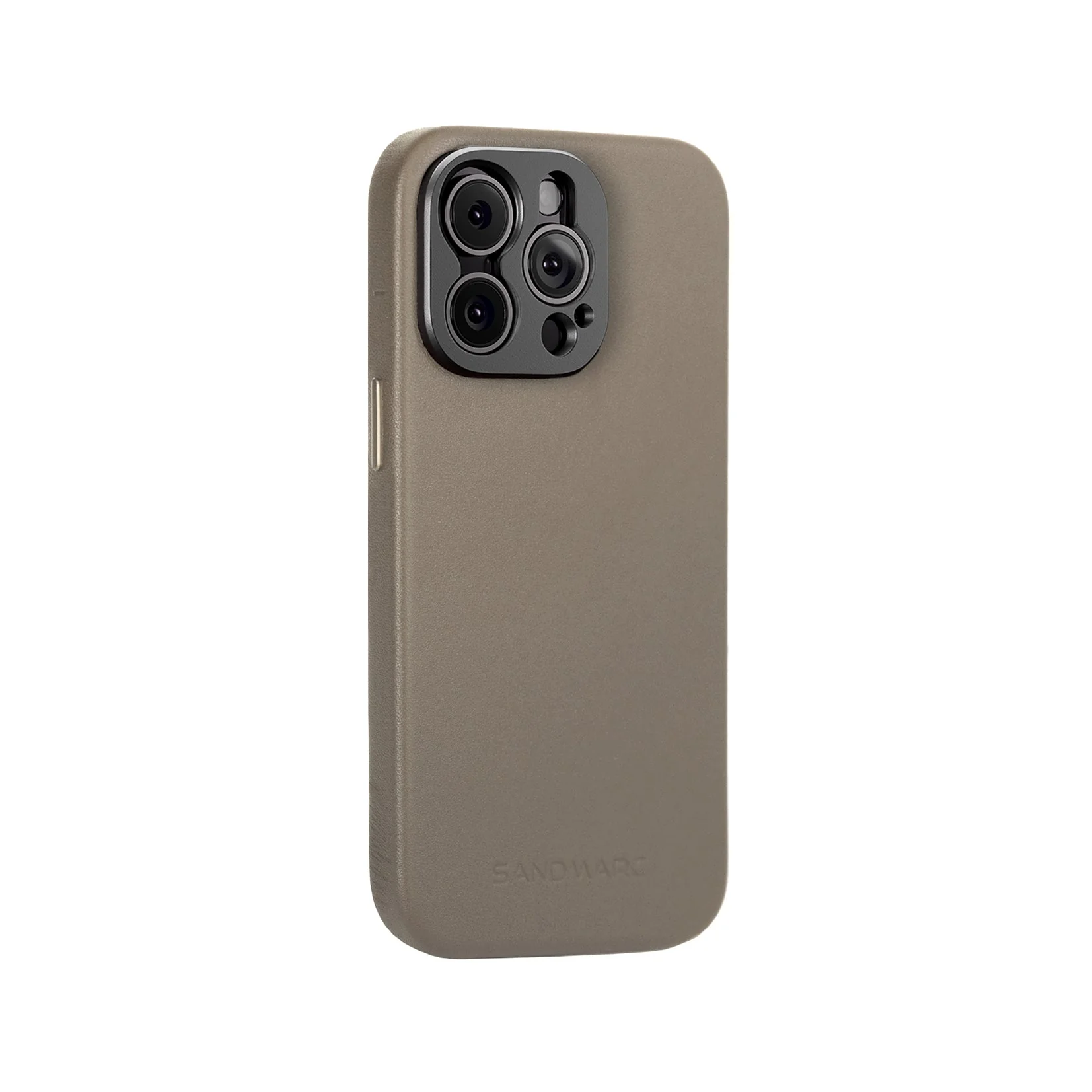Refurbished Pro Leather Case - iPhone 15 Pro - Sand (MagSafe Compatible) - Image 4