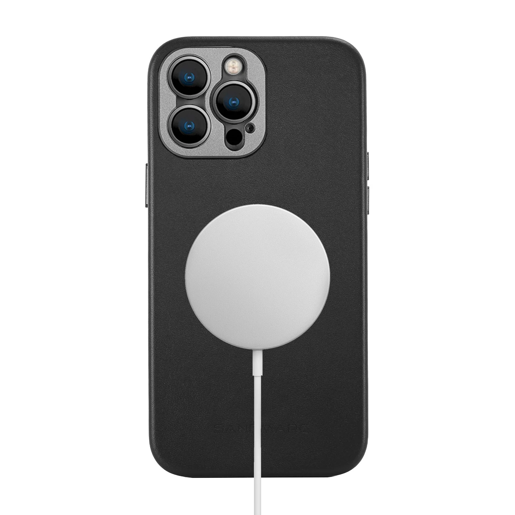 Refurbished Pro Leather Case - iPhone 14 Pro Max - Black (MagSafe Compatible) - Image 9