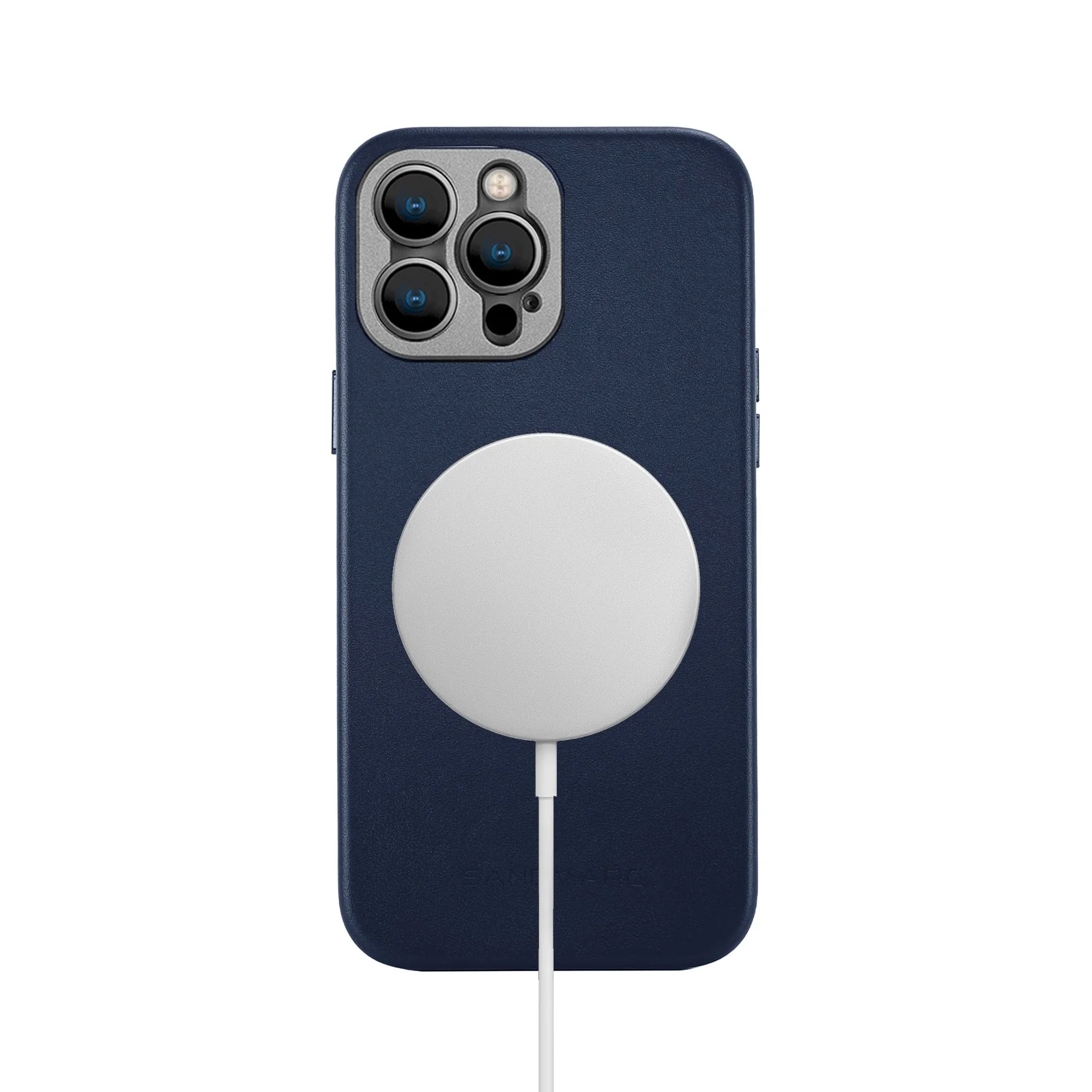Refurbished Pro Leather Case - iPhone 14 Pro - Navy (MagSafe Compatible) - Image 7